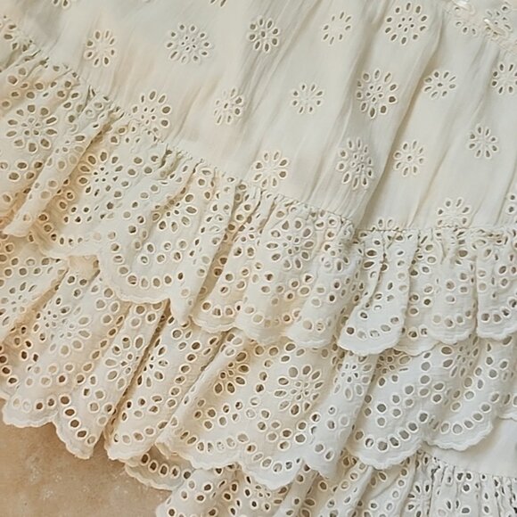 Loveshackfancy Cream Eyelet Lace Dress Size Small - Picture 9 of 11